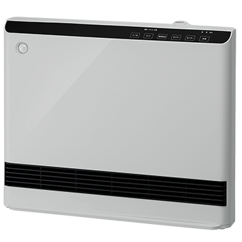 冷暖房/空調 ファンヒーター 人感/室温センサー付 大風量 加湿パネルセラミックヒーター マキシムワイドヒート